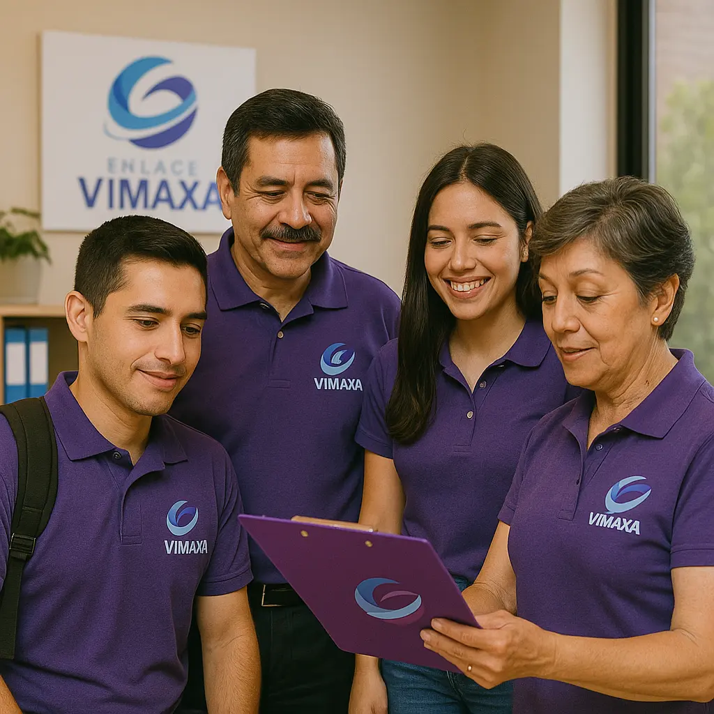 Jóvenes trabajando en telecomunicaciones VIMAXA en Xalapa